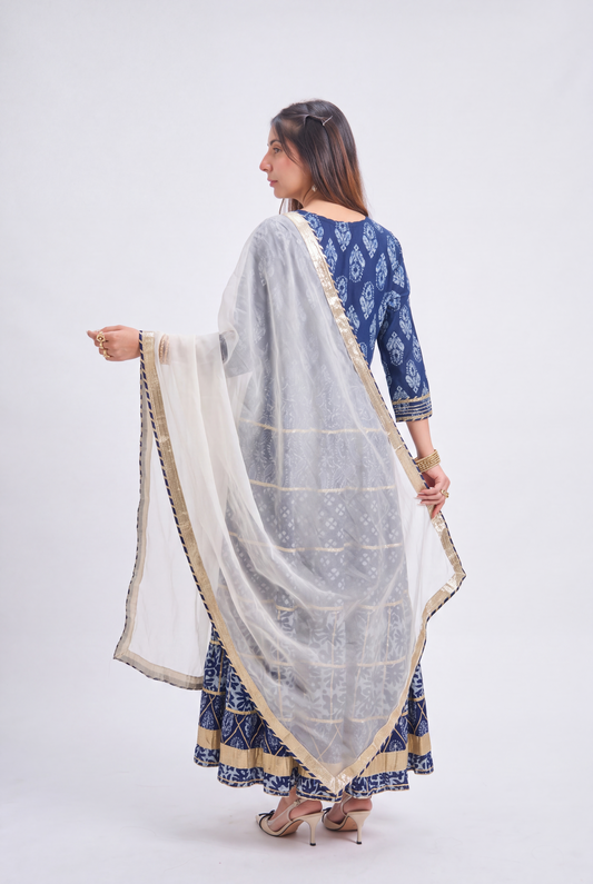 Tbfo Indigo Sharara Set