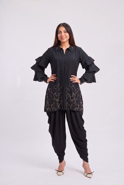Tbfo Noir Bloom Dhoti Set
