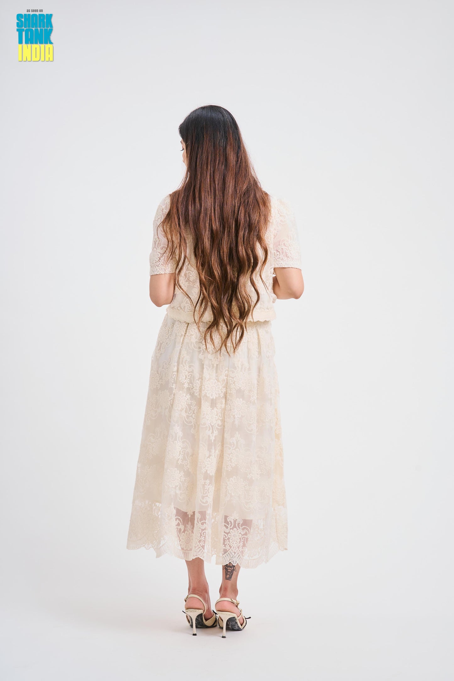 Tbfo Safed Pari Cream Coord Set