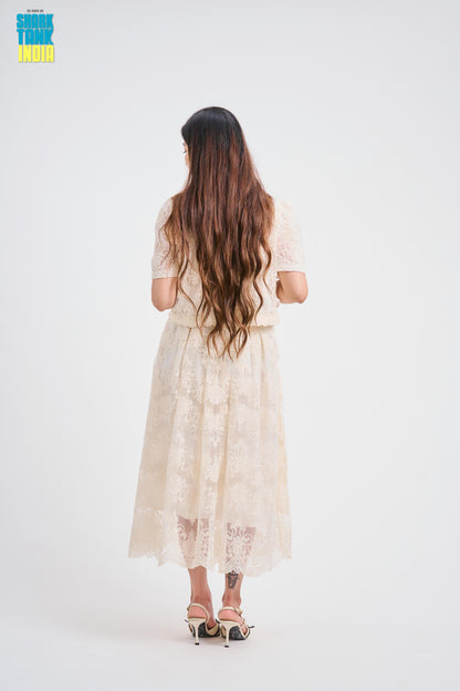 Tbfo Safed Pari Cream Coord Set