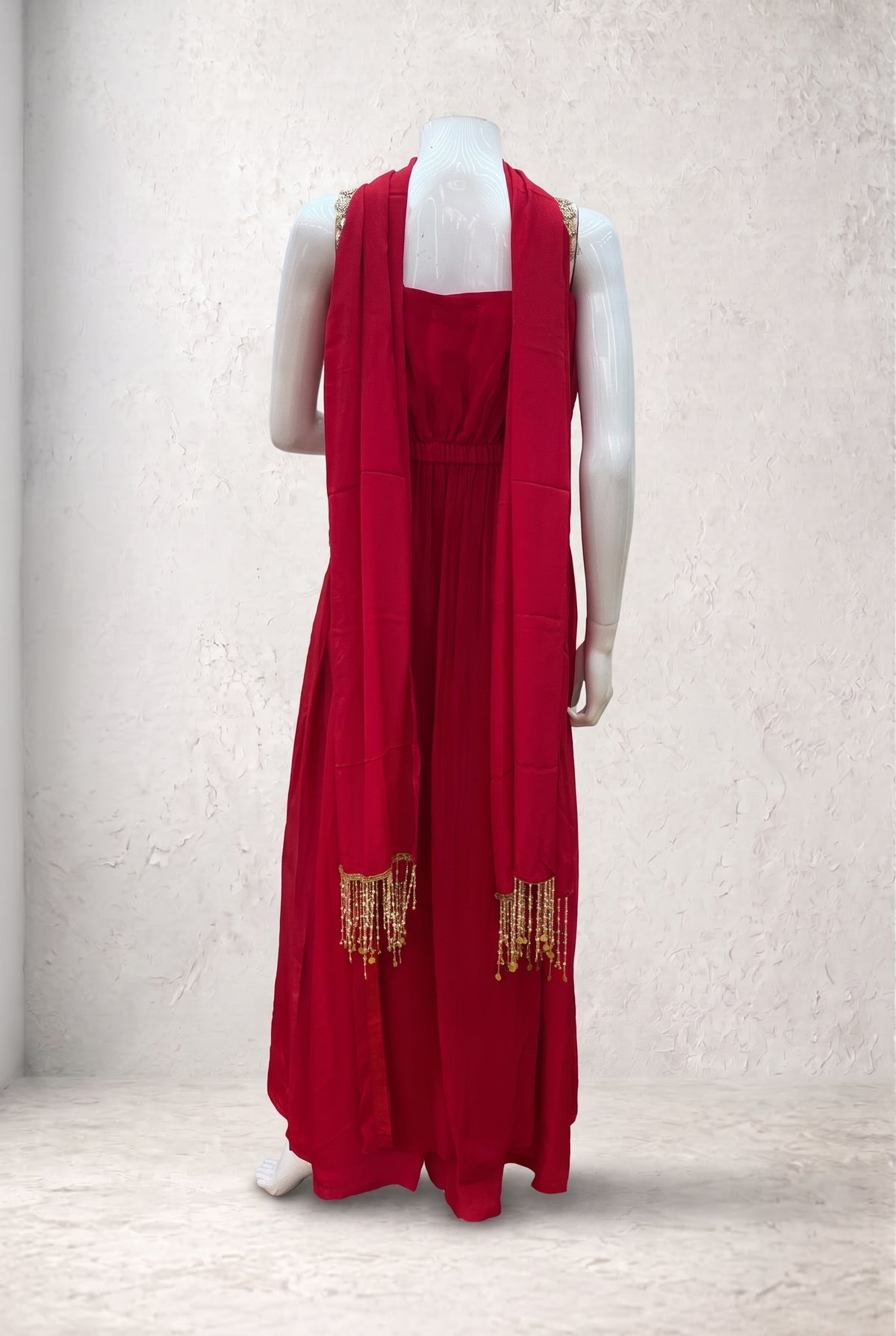 Tbfo Red Flag Fit – Embellished 2-Piece Designer Dress Set