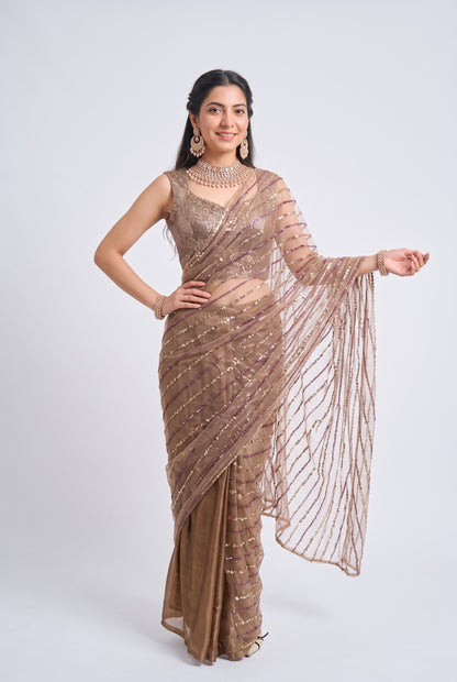Tbfo Saree Era – Sequin Embellished Designer Saree