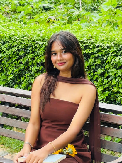 Tbfo Tez Ladki Brown Dress