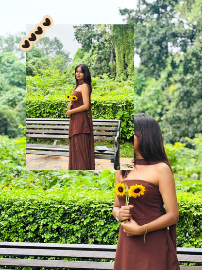 Tbfo Tez Ladki Brown Dress