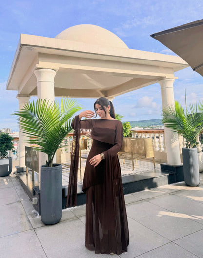 Tbfo Tez Ladki Brown Dress