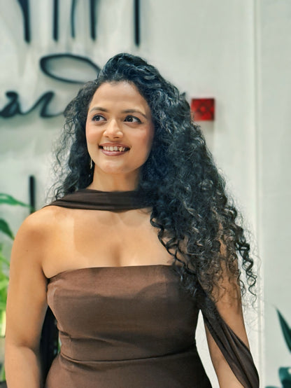 Tbfo Tez Ladki Brown Dress