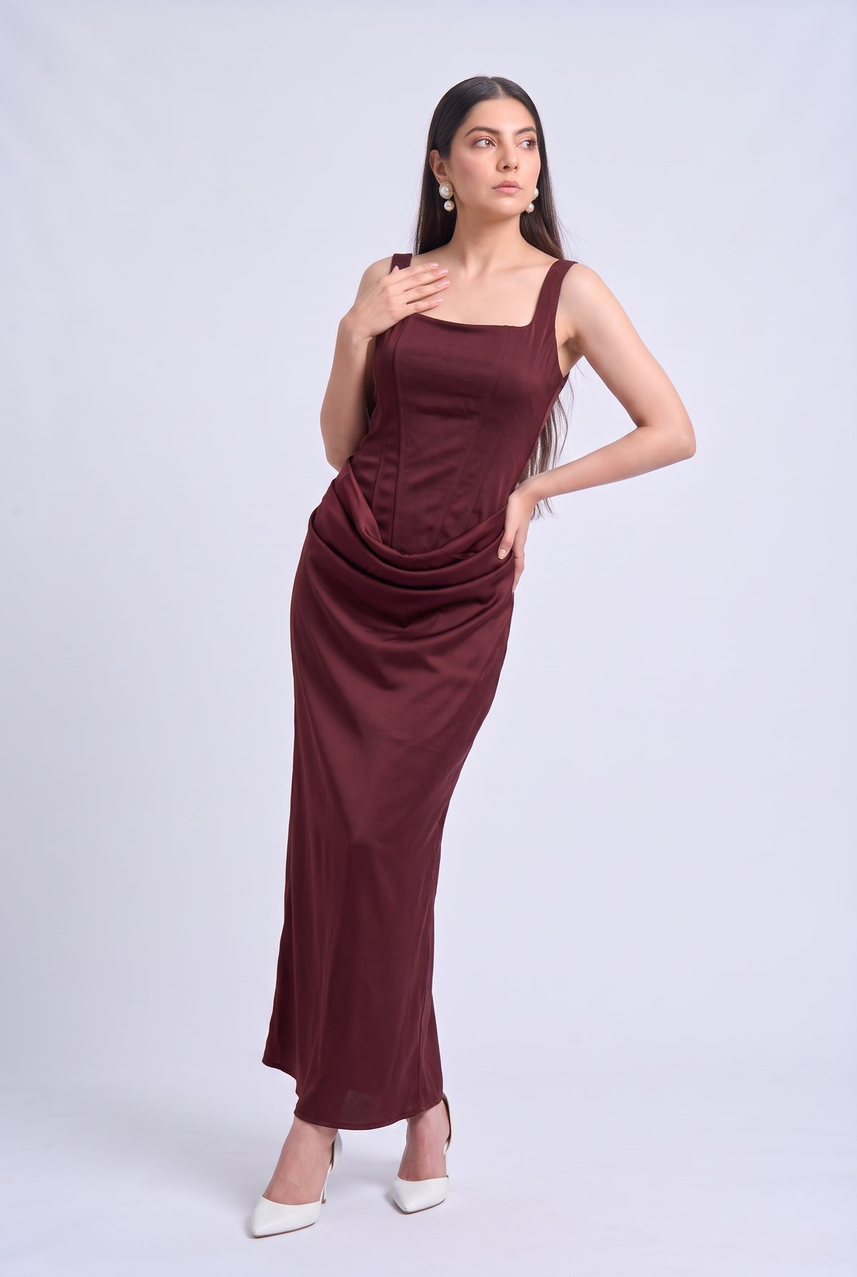 Tbfo After Party -Satin Effect Draped Dress