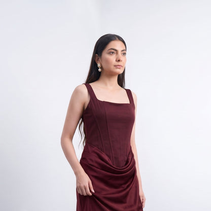 Tbfo After Party -Satin Effect Draped Dress