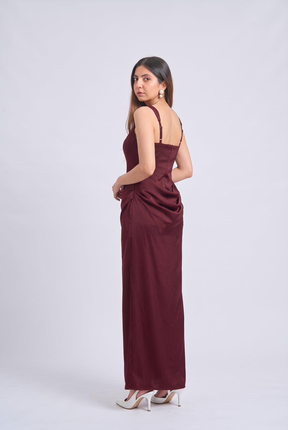 Tbfo After Party -Satin Effect Draped Dress