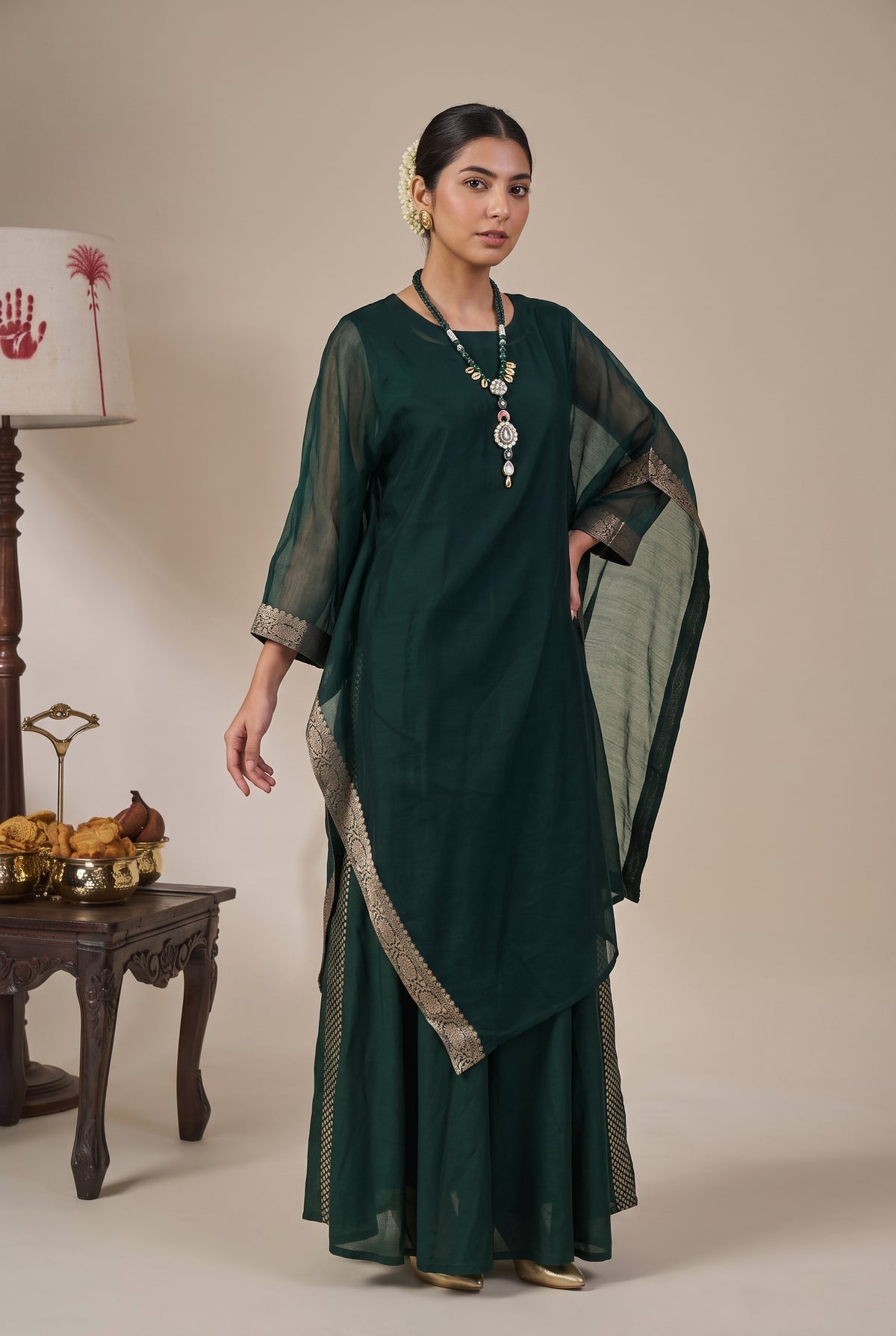 Tbfo Chatak – Dark Green Ethnic Suit Set with Dupatta