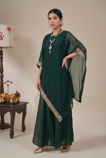 Tbfo Chatak – Dark Green Ethnic Suit Set with Dupatta