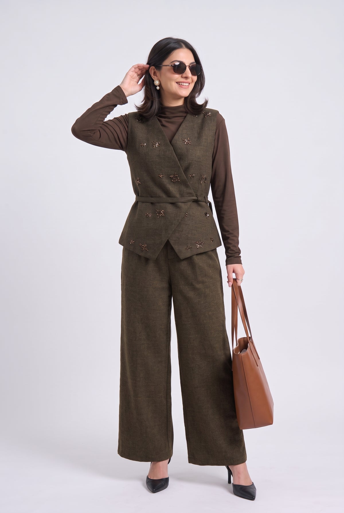 Tbfo Corporate Girl - Embellished Waistcoat Co-Ord Set