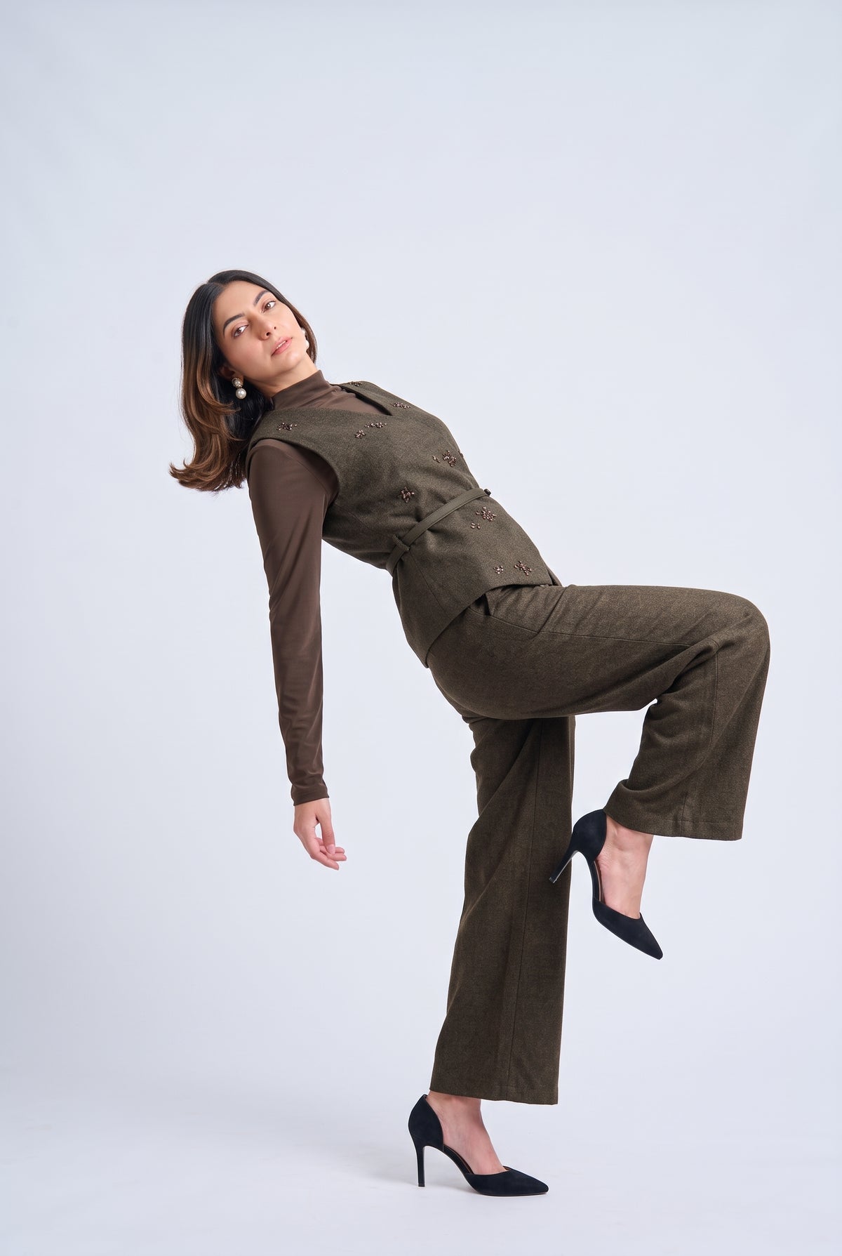 Tbfo Corporate Girl - Embellished Waistcoat Co-Ord Set