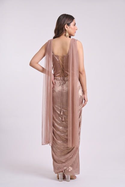 Tbfo Currymaa Dusty Rose 3 Piece Indo-Western 