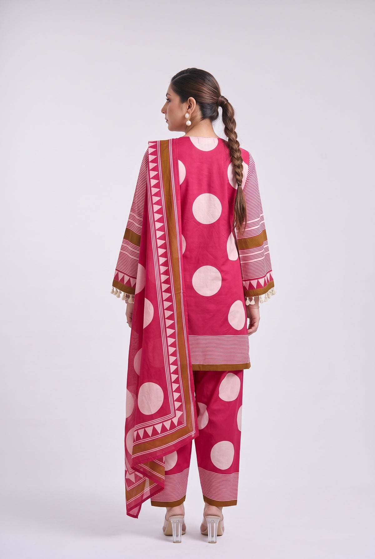 Tbfo Delulu Pink Printed 3-Piece Kurta Set