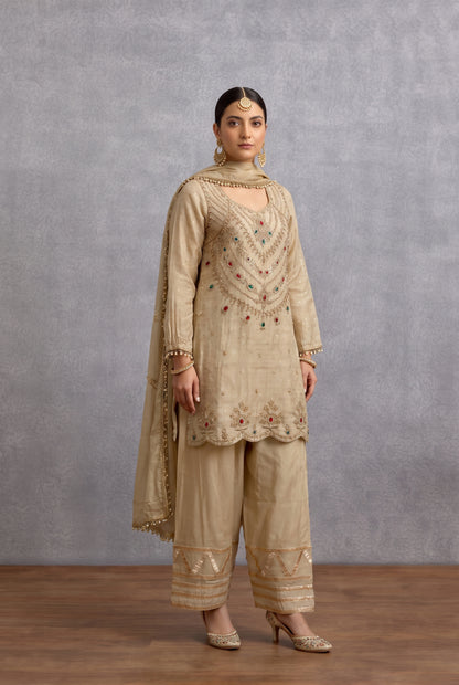 Tbfo Desi Gal – Embellished 3-Piece Kurta Palazzo Set