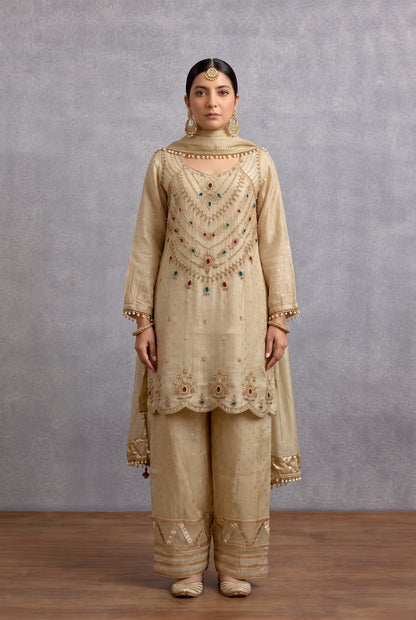 Tbfo Desi Gal – Embellished 3-Piece Kurta Palazzo Set