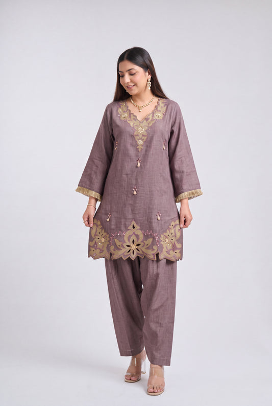 Tbfo Farhana Mauve Coord Set