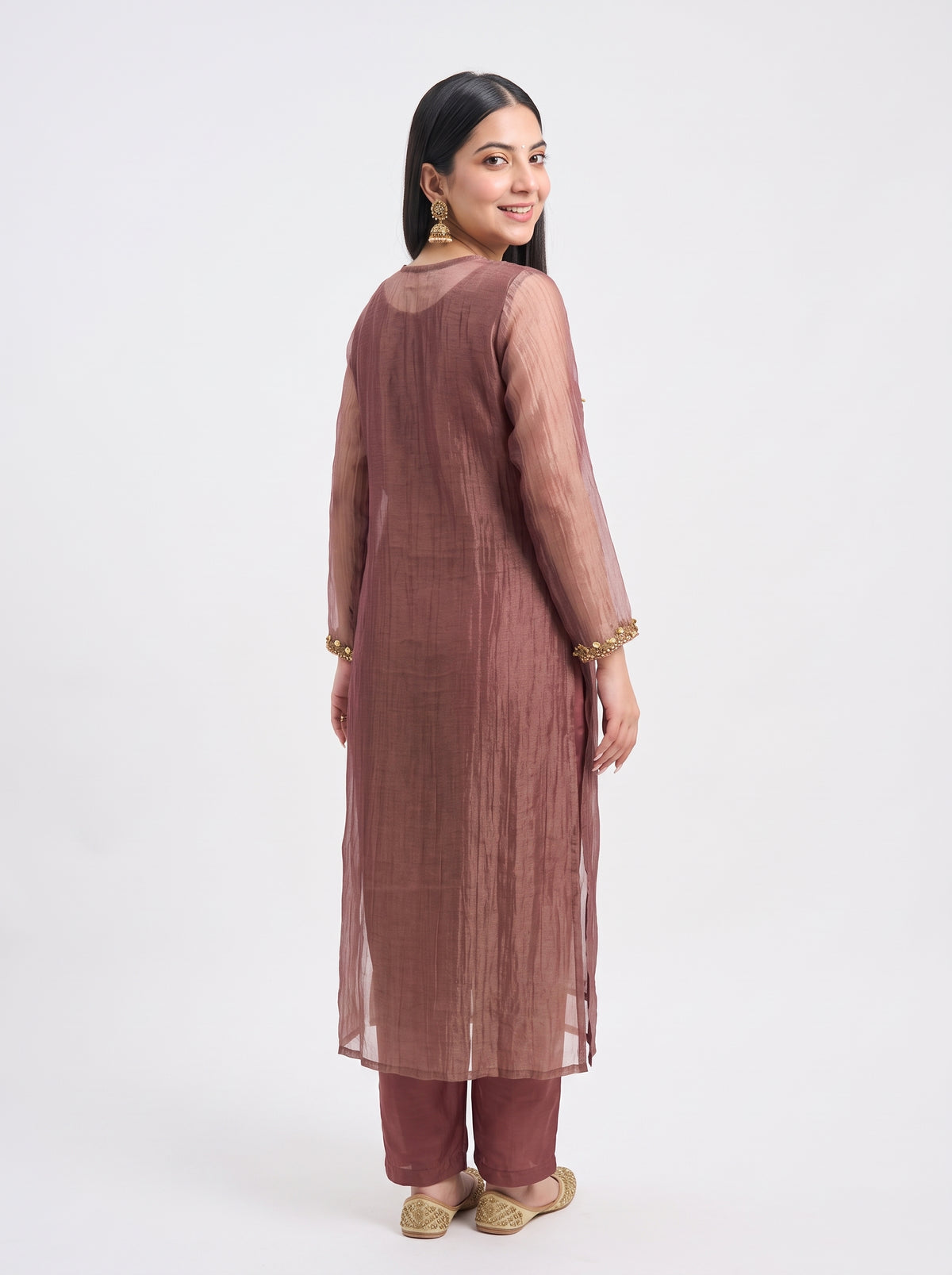 Tbfo Gulabi Shimmer Embellished Kurta & Pant Set