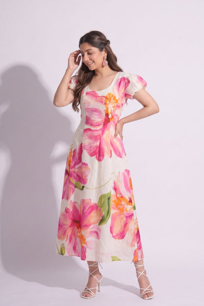 Tbfo Hibiscus Pink Dress