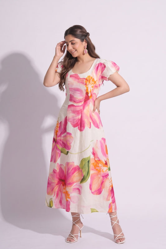 Tbfo Hibiscus Pink Dress
