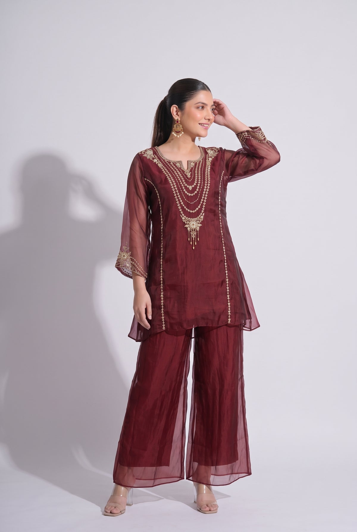 Tbfo Lal Shabnam – Embroidered Coord set