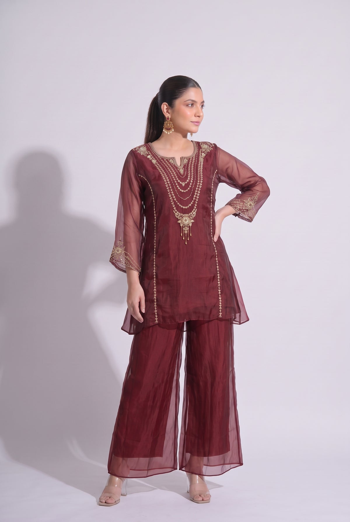 Tbfo Lal Shabnam – Embroidered Coord set