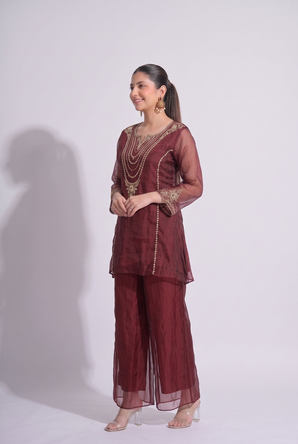 Tbfo Lal Shabnam – Embroidered Coord set