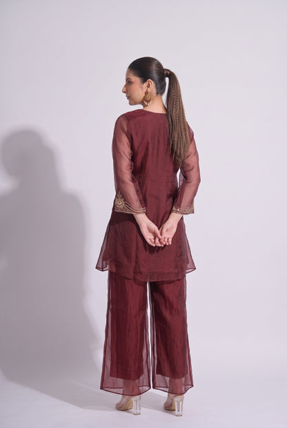Tbfo Lal Shabnam – Embroidered Coord set