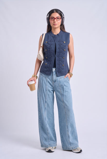 Tbfo Military Fam – Embroidered Sleeveless Military-Style Vest Top
