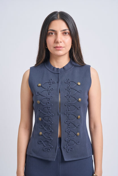 Tbfo Military Fam – Embroidered Sleeveless Military-Style Vest Top