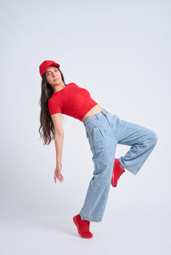 Tbfo Monday Mood – High-Waisted Wide-Leg Denim Jeans