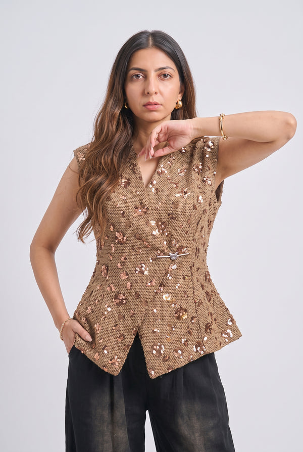 Tbfo Phataka – Sequin Embellished Peplum Top