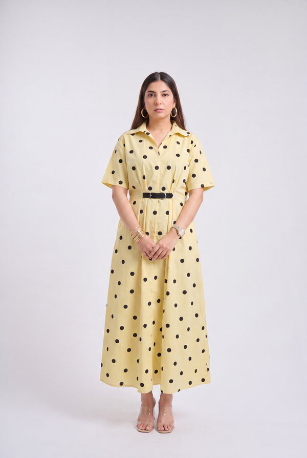 Tbfo Polka Mini Belt Big Dot Dress