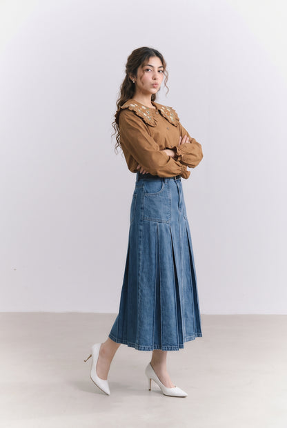 Tbfo Pooh Ki Behen – Embroidered Collar Detail Shirt Top