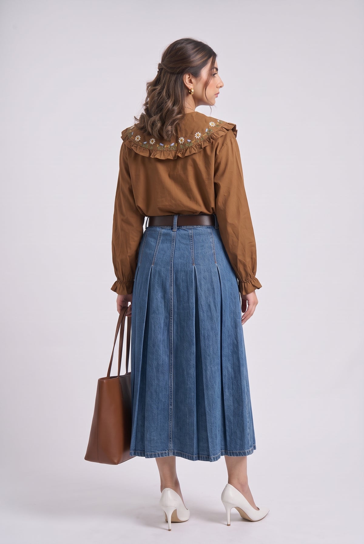 Tbfo Pooh Ki Behen – Embroidered Collar Detail Shirt Top
