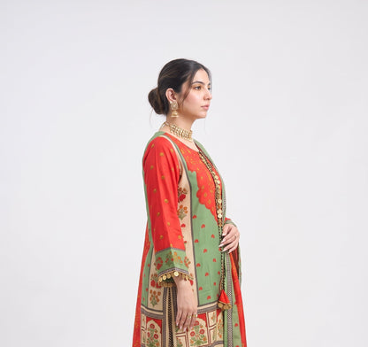Tbfo Sikka Printed Kurta Pant & Dupatta Set