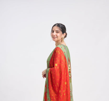 Tbfo Sikka Printed Kurta Pant & Dupatta Set