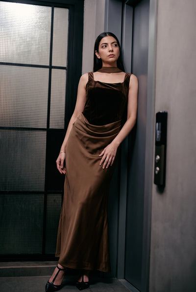 Tbfo Velvet Vampire Elegant bodycon Maxi Dress