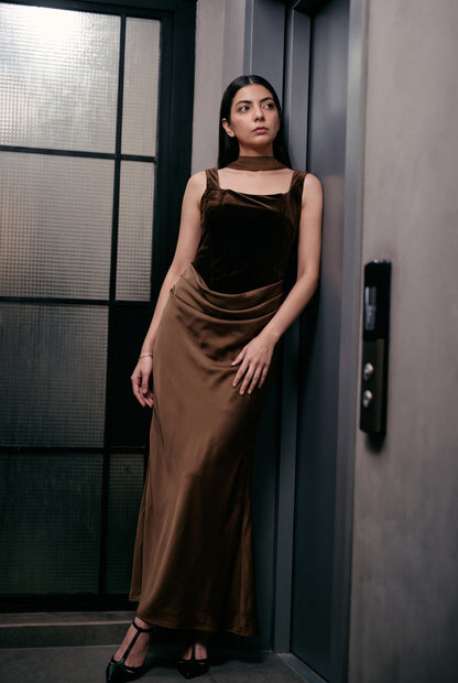 Tbfo Velvet Vampire Elegant bodycon Maxi Dress