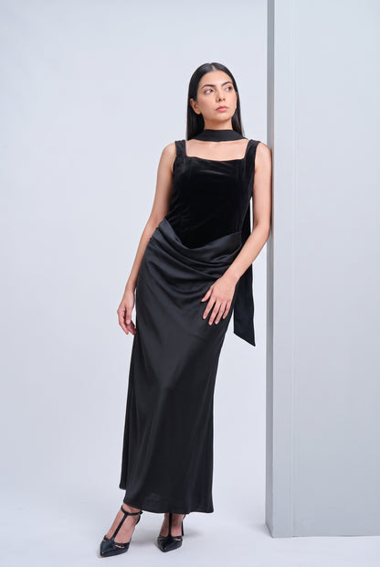 Tbfo Velvet Vampire Elegant bodycon Maxi Dress