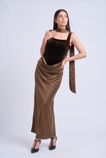 Tbfo Velvet Vampire Elegant bodycon Maxi Dress