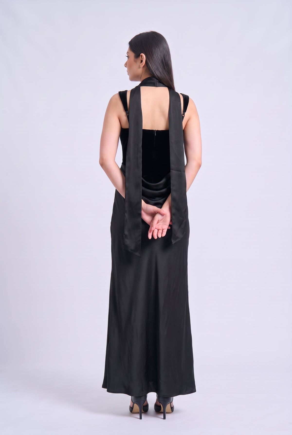 Tbfo Velvet Vampire Elegant bodycon Maxi Dress