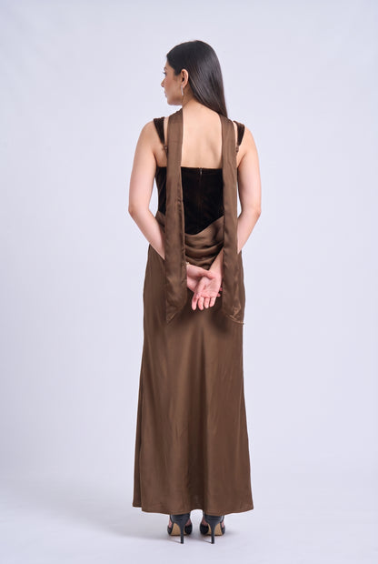 Tbfo Velvet Vampire Elegant bodycon Maxi Dress