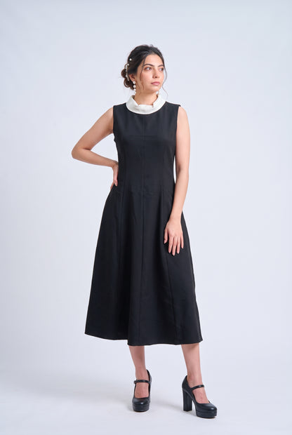 Tbfo Wednesday Ki Cousin – Black Sleeveless Midi Dress