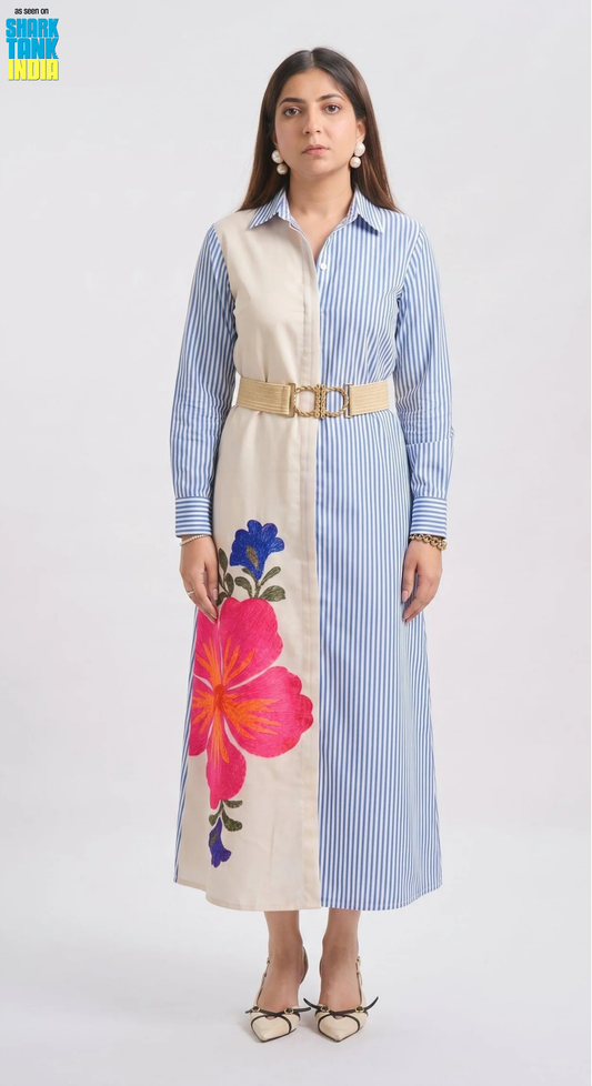 Tbfo Collaberation Blue Multi Dress