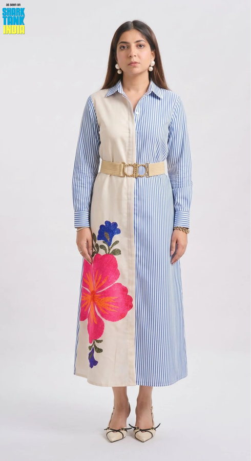 Tbfo Collaberation Blue Multi Dress