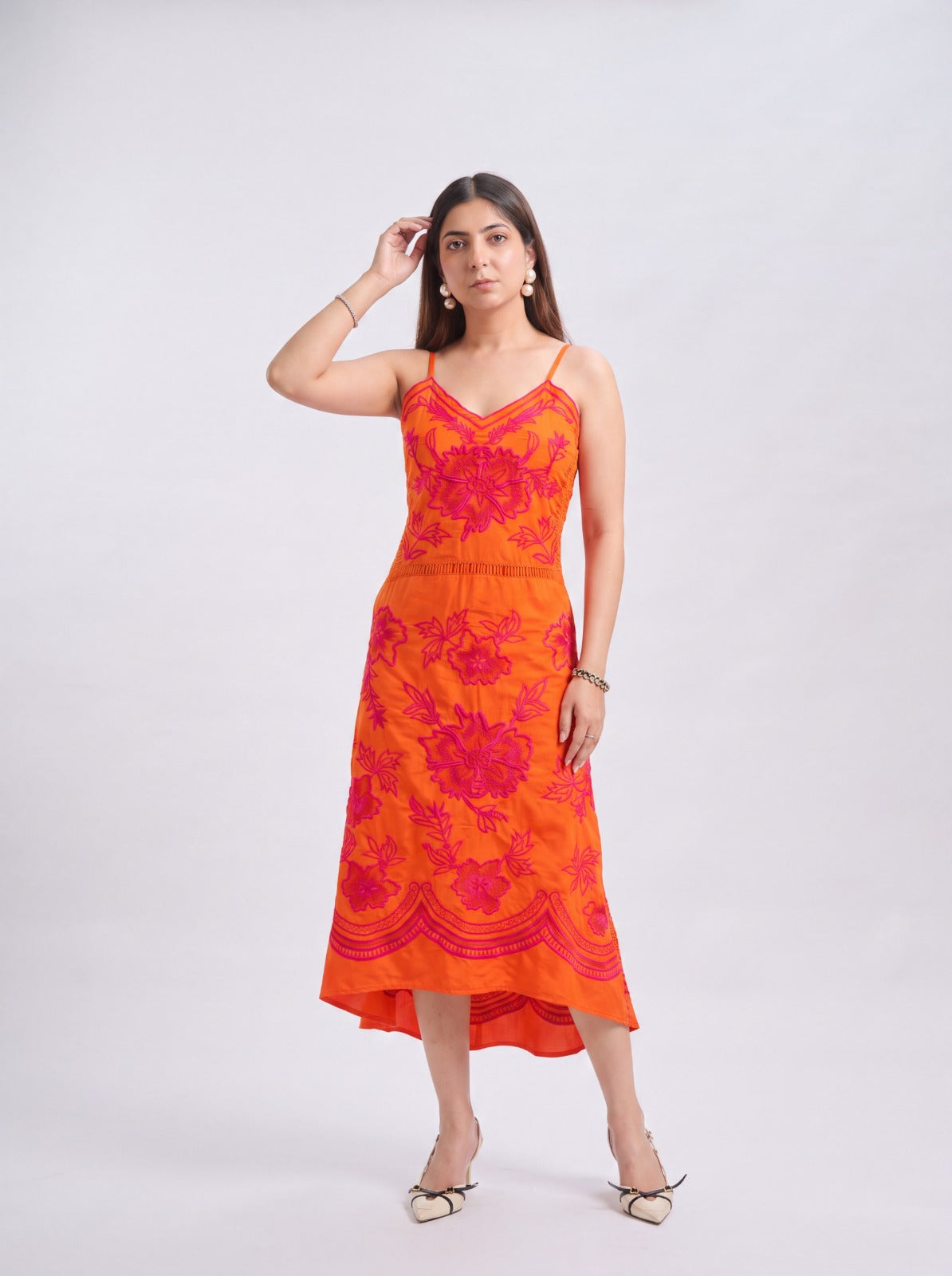 Tbfo Orange Orchid Dress