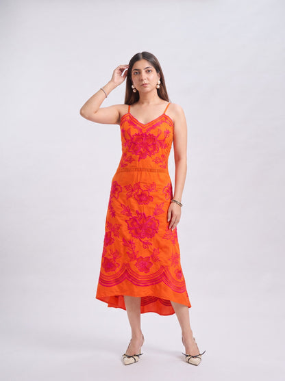 Tbfo Orange Orchid Dress