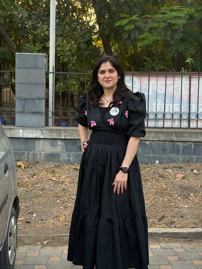 Black flower dress